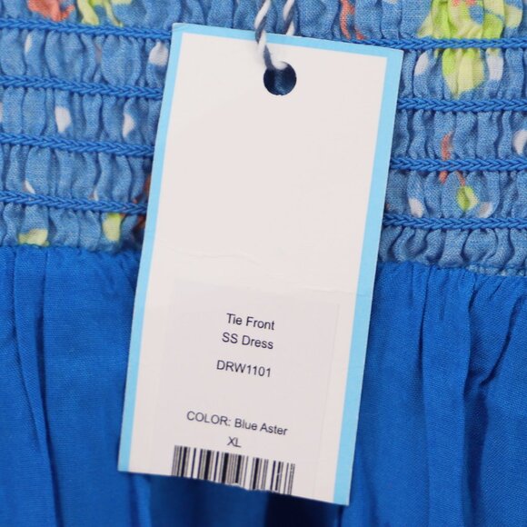 NWT DRAPER JAMES Jennifer Mini Dress in Polka Dot Floral Blue Aster Size XL - Picture 7 of 8